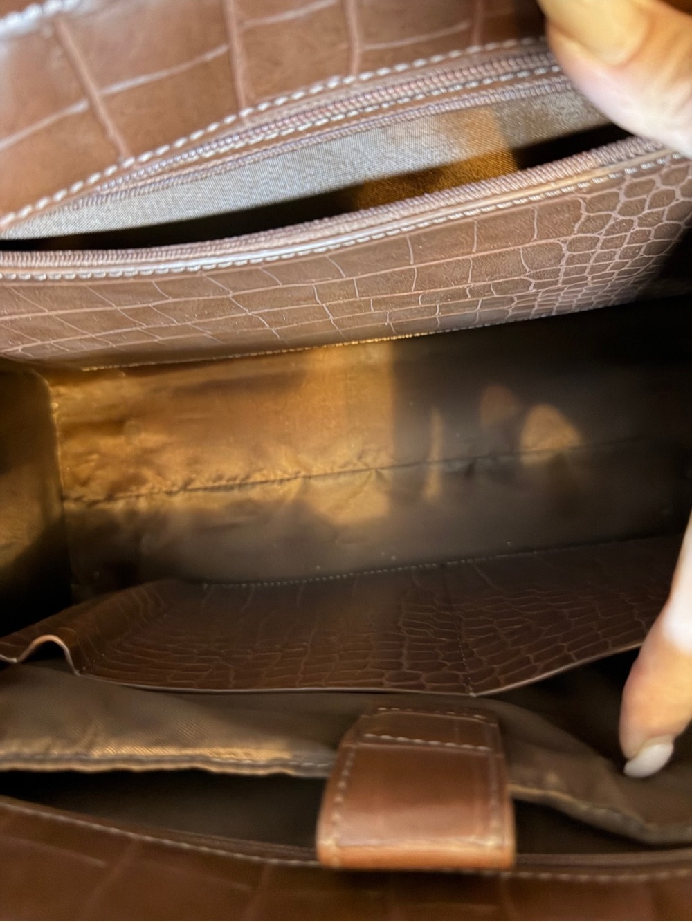 BEIS Work Tote Croc-Embossed Maple - Picture 7 of 12